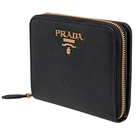 prada dark purple wallet|prada black wallet price.